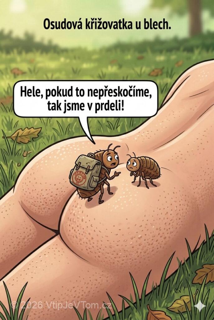 Osudové křižovatka u blech - Jsou dvě blechy na jedné půlce zadku a ta jedna...