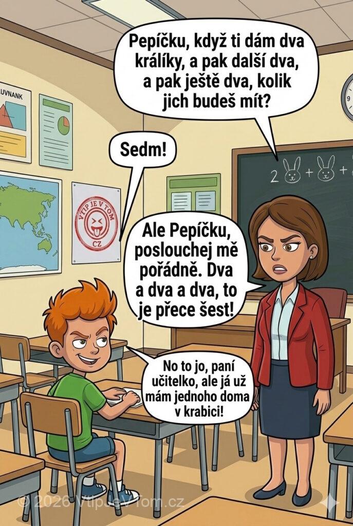 Pepíček a počty Pepíček a počty - Paní učitelka se ptá Pepíčka: „Pepíčku, když ti dám dva...