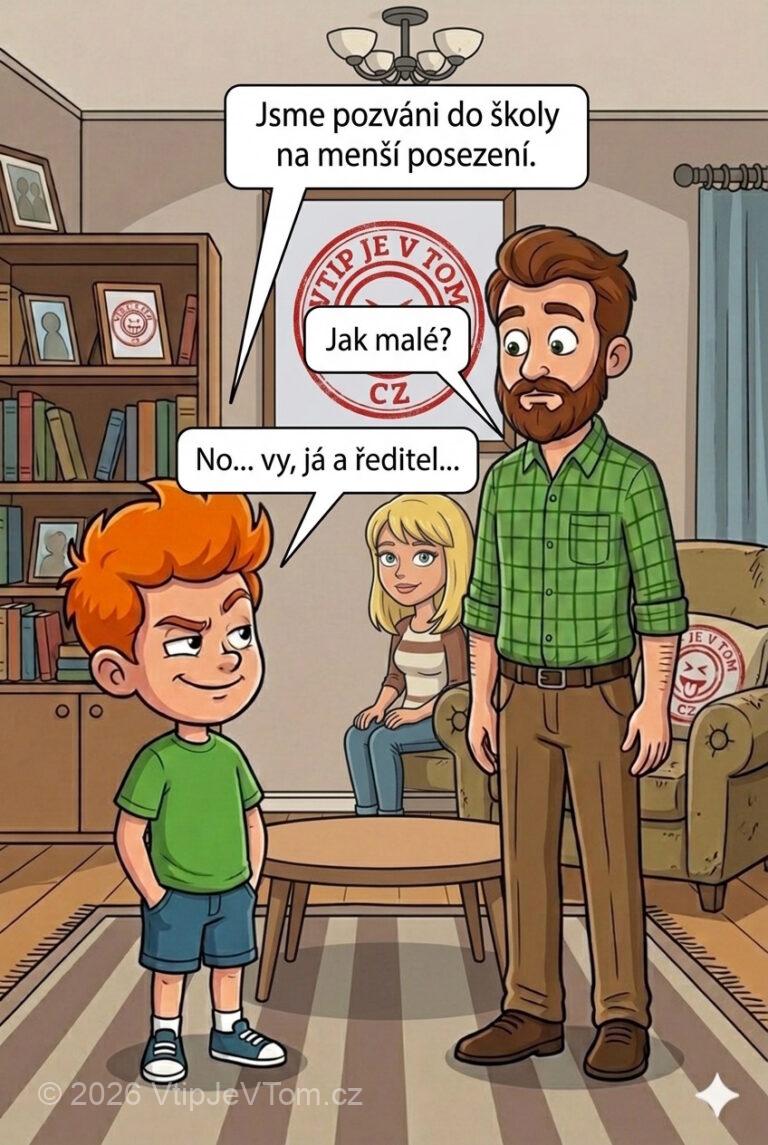 Pepíček a posezení ve škole Pepíček a posezení ve škole - Pepíček říká doma rodičům: "Jsme pozváni do školy na menší...