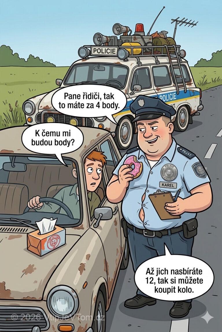 Policista Karel a řidič s body Policista Karel a řidič s body - Policista Karel zastaví řidiče za příliš rychlou jízdu. Vyžádá si...