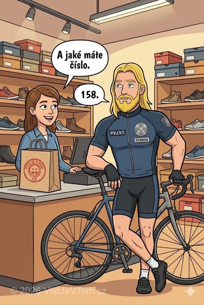 Policista Standa kupuje boty - Přijde policista Standa do prodejny s obuví a chce si...