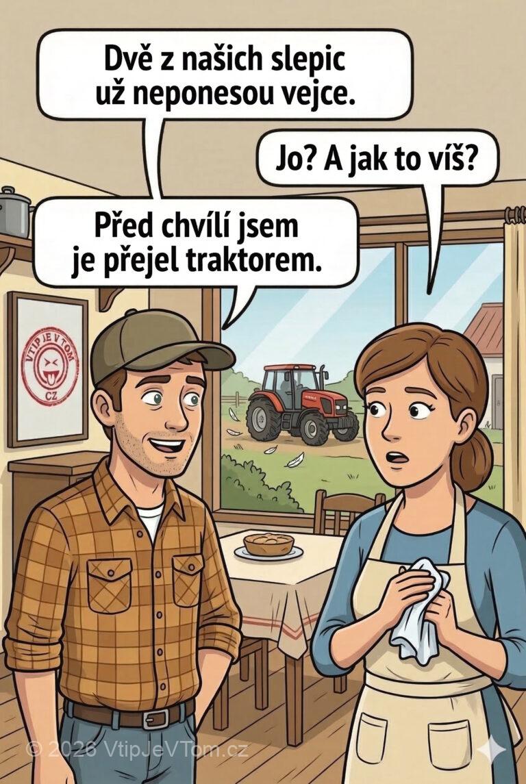 Slepice přestaly nosit - Farmář říká své ženě: „Dvě z našich slepic už neponesou...