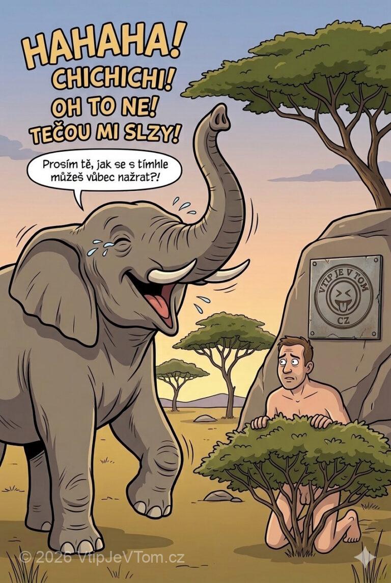 Slon a naháč Slon a naháč - Potká slon nahého muže a začne se strašně smát. Směje...