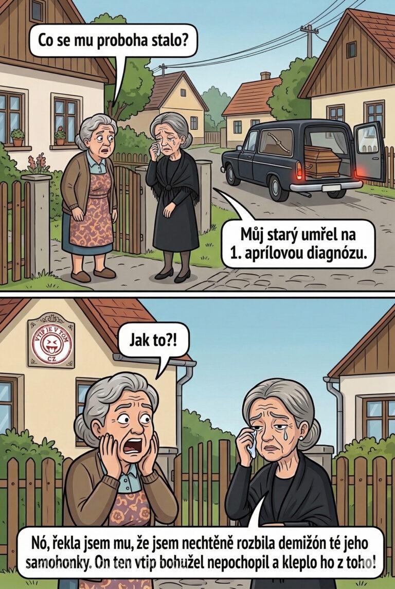 Smrtelná diagnóza Smrtelná diagnóza - Na vesnici se sousedka ptá čerstvé vdovy, které právě odváží...