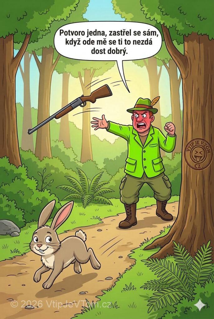 Vybíravý zajíc Vybíravý zajíc - Sváteční střelec mrštil vztekle flintu po utíkajícím zajíci, na kterého...