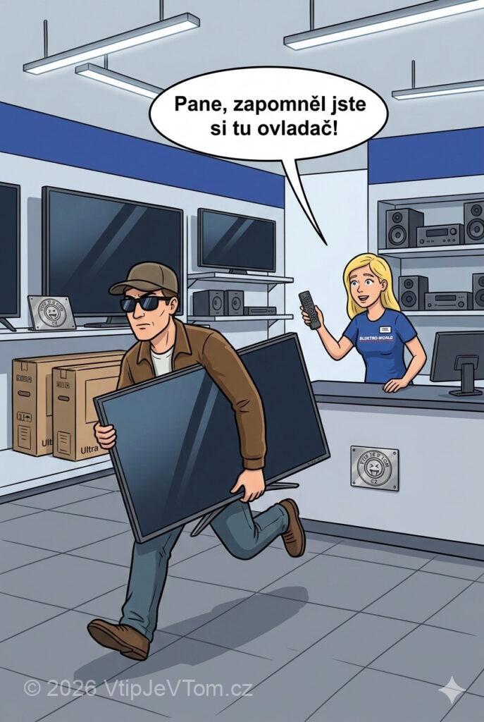 Zloděj a blondýna - Vtrhne zloděj do obchodu s elektronikou a ukradne nejdražší a...
