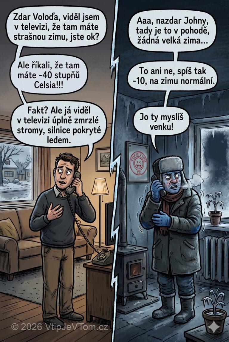 Američan volá Rusovi - Američan: Zdar Voloďa, viděl jsem v televizi, že tam máte...