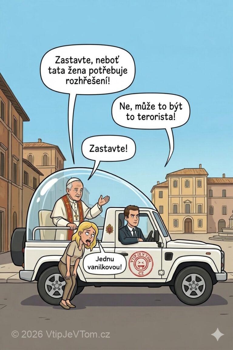 Blondýna a Papež Blondýna a Papež - Jede v Římě papež (nekresli konkrétního aktualniho papepže ale obecně)...