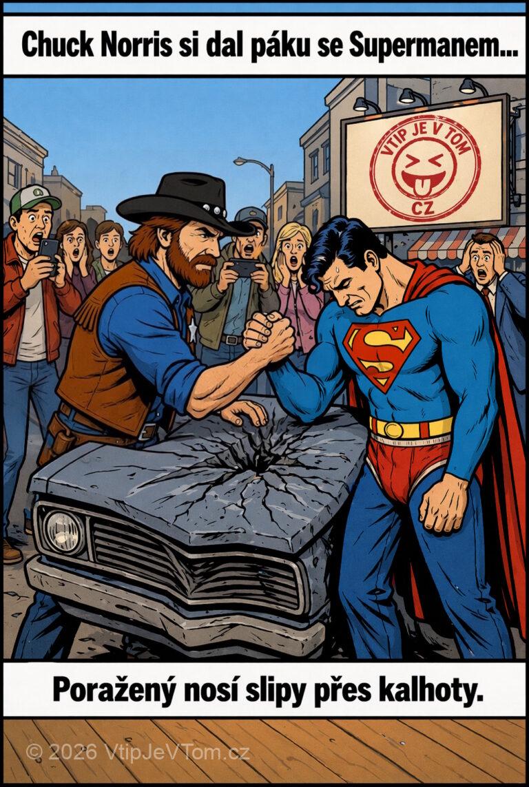 Chuck Norris a páka se Supermanem - Chuck Norris si prý jednou dal páku se Supermanem. Vítěze...
