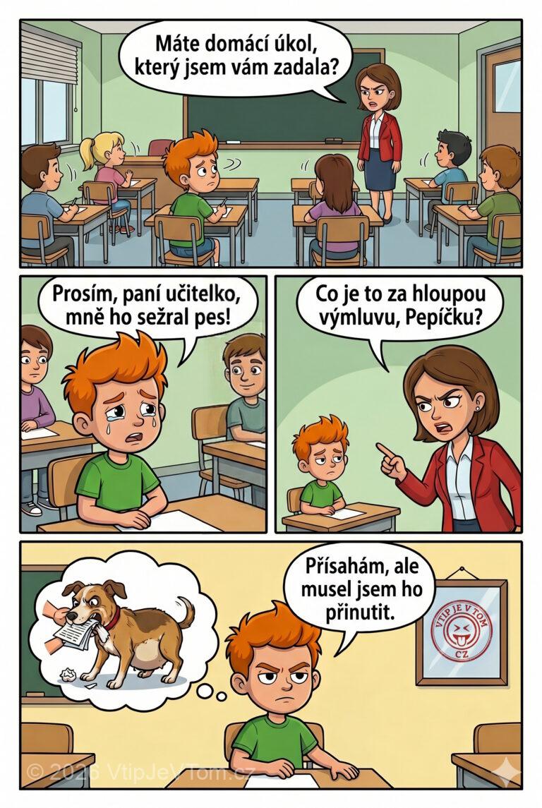 Kam se poděl Pepíčkův úkol Kam se poděl Pepíčkův úkol - Paní učitelka se ptá dětí ve škole: „Máte domácí úkol,...