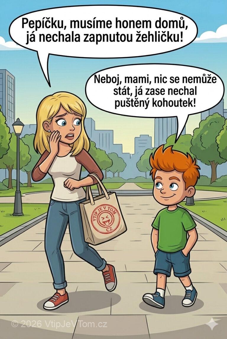 Pepíček a zapomenutá žehlička Pepíček a zapomenutá žehlička - Maminka na procházce: „Pepíčku, musíme honem domů, já nechala zapnutou...