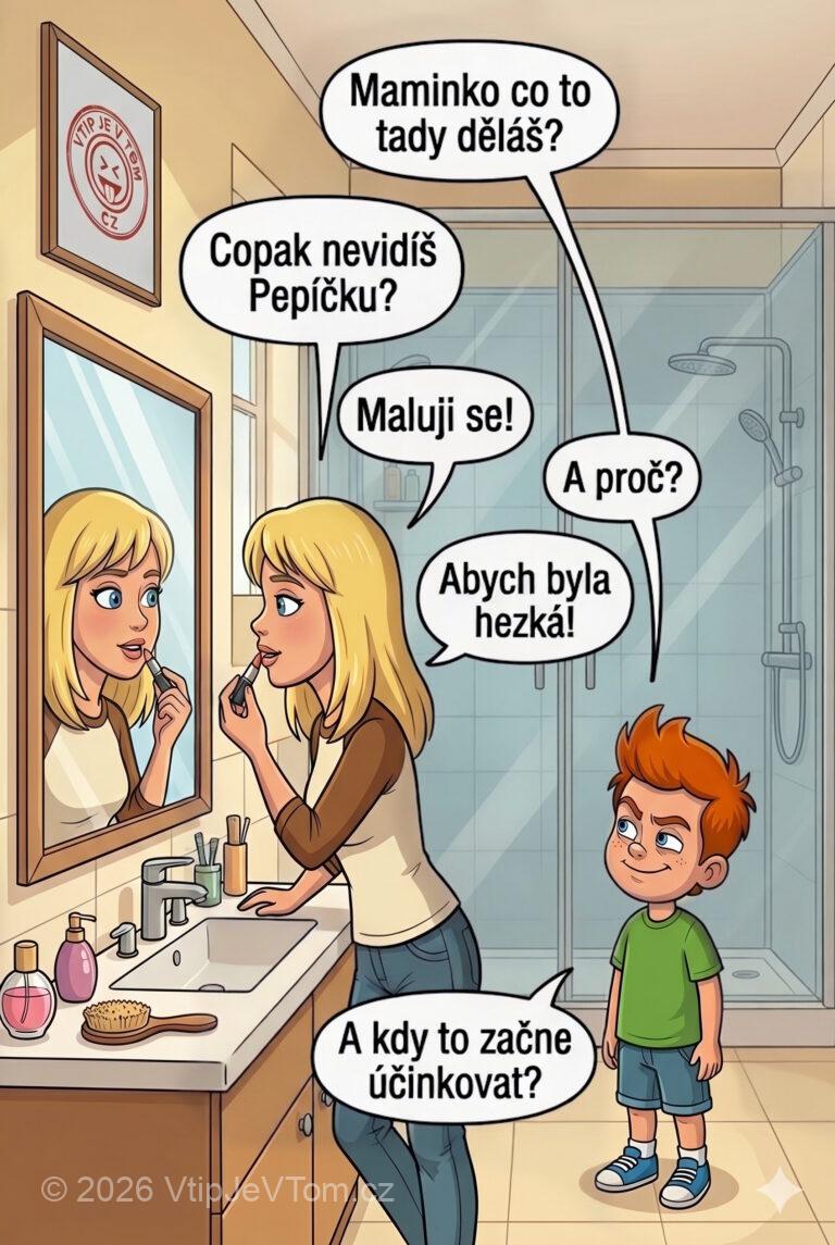 Pepíčkova maminka se maluje Pepíčkova maminka se maluje - Pepíček se ptá maminky, která se v koupelně maluje u...