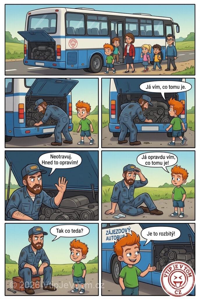Pepíček a pokažený autobus Pepíček a pokažený autobus - Pepíčkova třída s paní učitelkou a panem učitelem jede na...