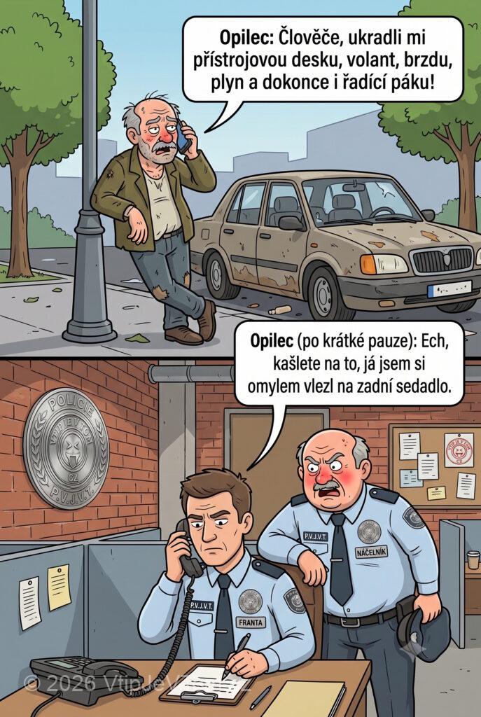 Opilec zavolal na policii - Opilec zavolal na policii, že mu vykradli auto: "Člověče, ukradli...