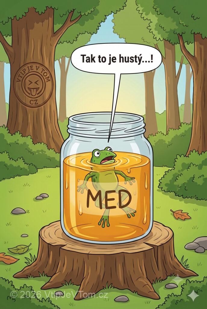 Plave žába v medu Plave žába v medu - Plave žába v medu a povídá: "Tak to je hustý…!"