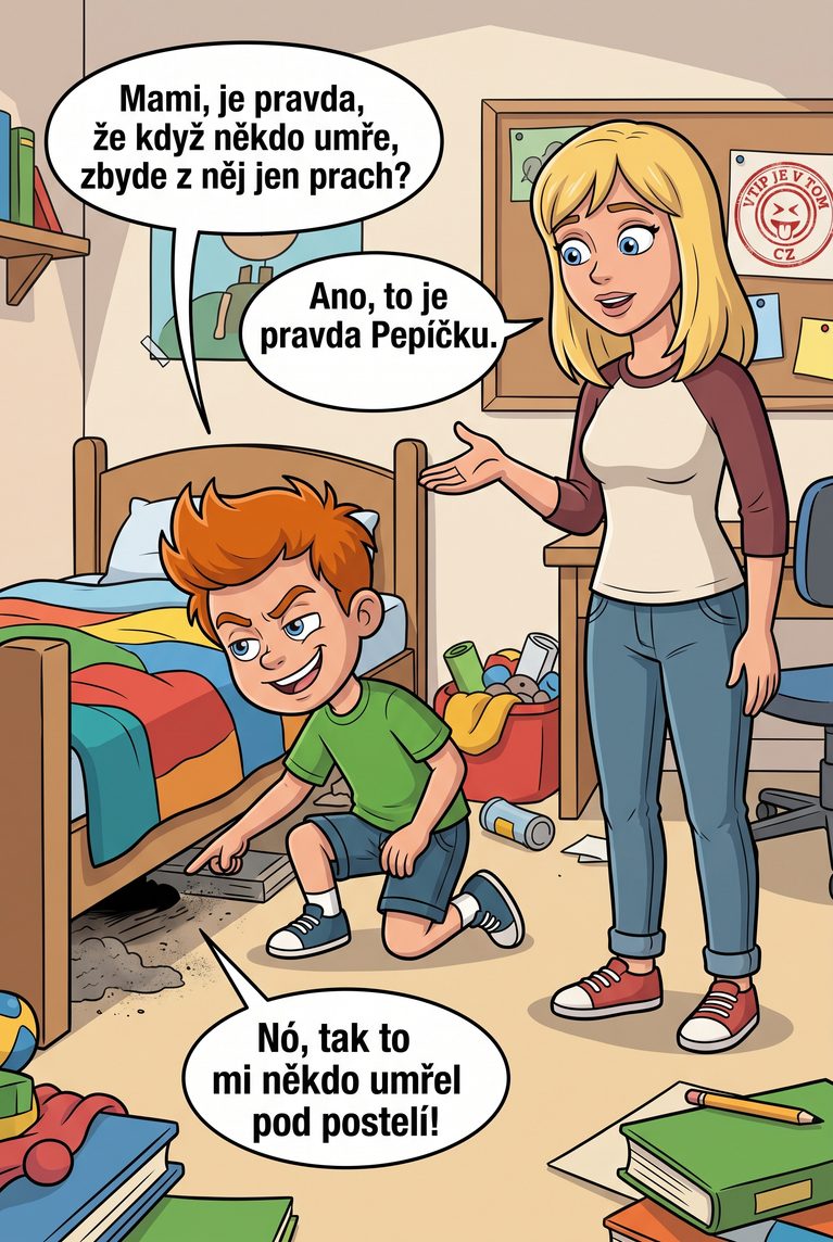 Pepíček a prach - Pepíček: „Mami, je pravda, že když někdo umře, zbyde z...