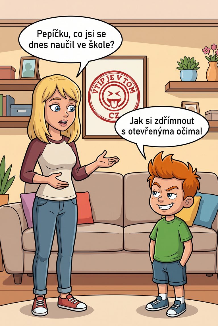 Pepíček se naužil nový skill - Maminka se ptá syna: "Pepíčku, co jsi se dnes naučil...